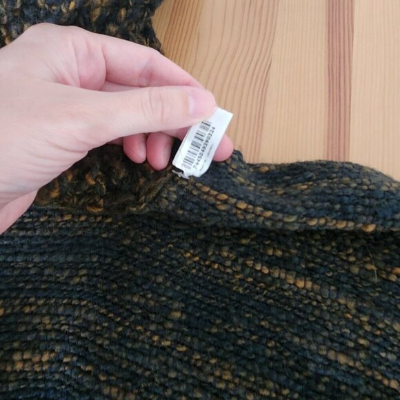 Striped Wool Poncho Fringe Boho Hippie Brown Red OS - Picture 9 of 12